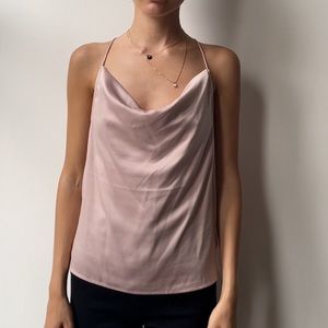 Satin pink shirt